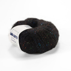 30564 Пряжа Lana Gatto Cocktail, 50г - 115м, чорний+голографічна паєтка, 15% мохер, 19% акрил, 23% поліестер, 43% поліамід