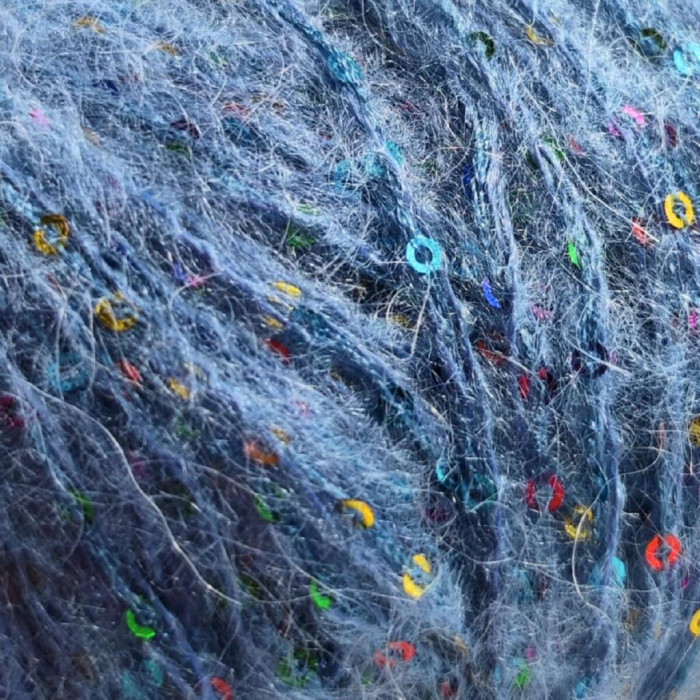 30565 Пряжа Lana Gatto Cocktail, 50г - 115м, блакитний+голографічна паєтка, 15% мохер, 19% акрил, 23% поліестер, 43% поліамід