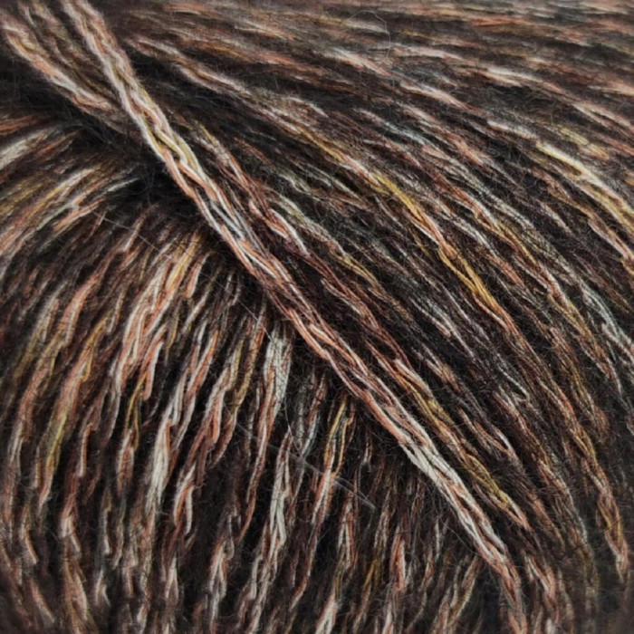 30628 Пряжа Lana Gatto Wengen, 50г - 115м, коричневий меланж, 12% альпака, 12% вовна, 76% бавовна