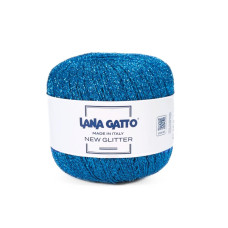 30776 Пряжа Lana Gatto New Glitter, 25г - 300м, яскраво-блакитний, 100% поліестер