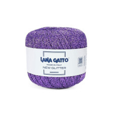 30779 Пряжа Lana Gatto New Glitter, 25г - 300м, фіолетовий, 100% поліестер