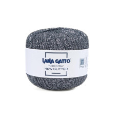 30781 Пряжа Lana Gatto New Glitter, 25г - 300м, блакитно-сірий, 100% поліестер