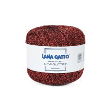 30782 Пряжа Lana Gatto New Glitter, 25г - 300м, темно-червоний, 100% поліестер