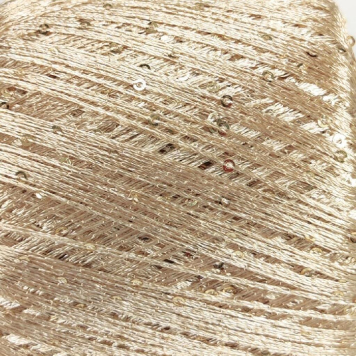 30784 Пряжа Lana Gatto Paillettes, 25г - 195м, золотистий беж, 100% поліестер
