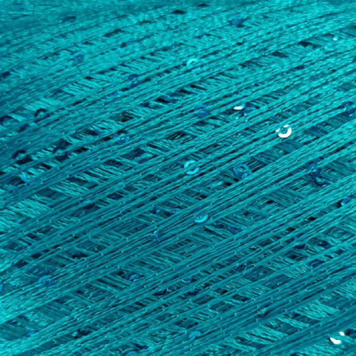 30785 Пряжа Lana Gatto Paillettes, 25г - 195м, бірюзовий, 100% поліестер