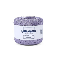 30787 Пряжа Lana Gatto Paillettes, 25г - 195м, лавандовий, 100% поліестер