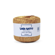 30789 Пряжа Lana Gatto Paillettes, 25г - 195м, вінтажне золото, 100% поліестер