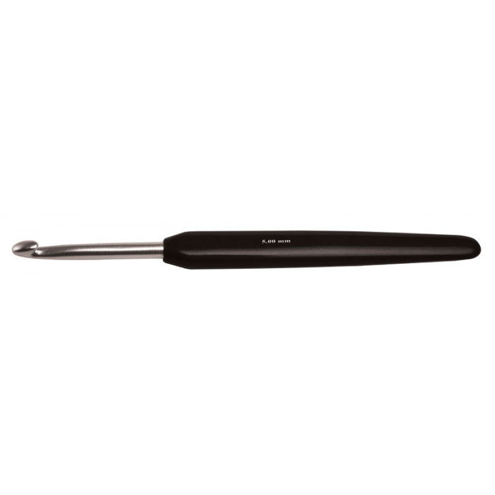 30817 Гачок алюмінієвий 5.00 mm з чорною ручкою Aluminum KnitPro
