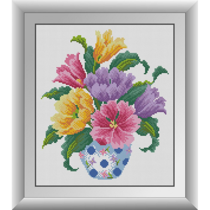30857 Різнокольорові тюльпани. Dream Art. Набір алмазної мозаїки (квадратні, повна)