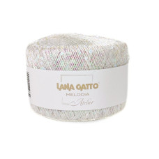 30876 Пряжа Lana Gatto Melodia, 25г - 130м, білий, 55% поліамід, 45% поліестер