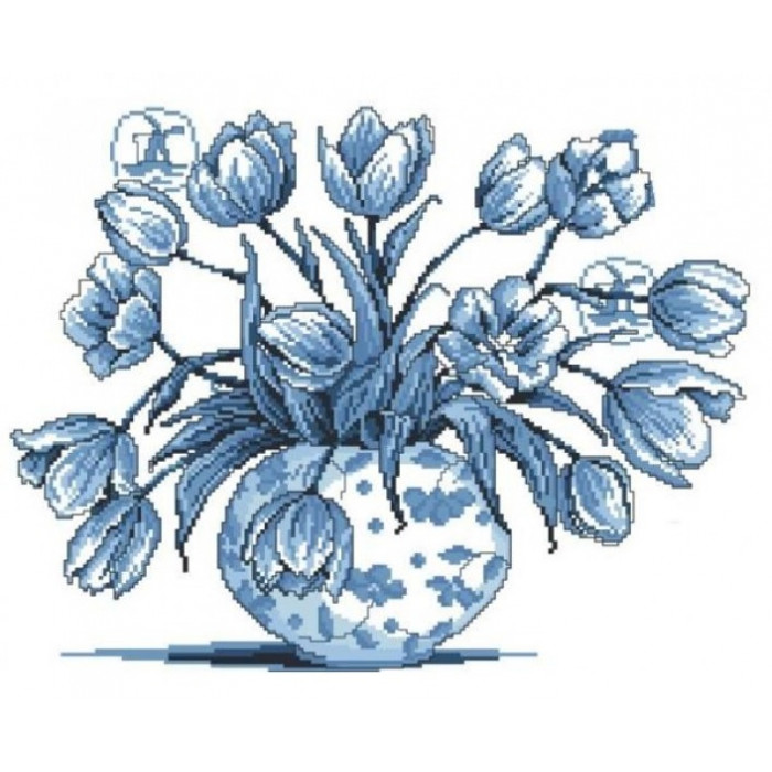 309 Блакитні тюльпани. Світ Можливостей. Канва з нанесеним малюнком