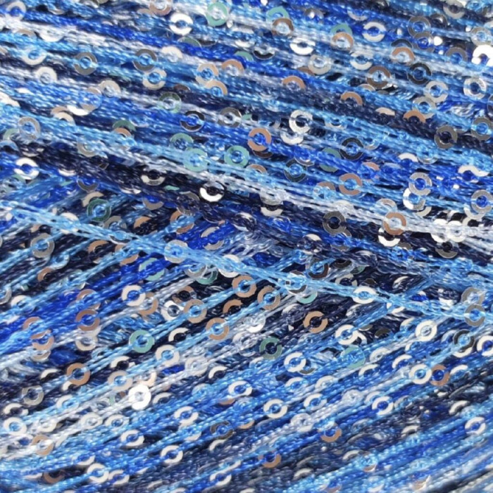 30906 Пряжа Lana Gatto Deco, 25г - 112м, блакитний-синій мікс, 55% поліамід, 45% поліестер