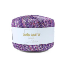 30909 Пряжа Lana Gatto Deco, 25г - 112м, фіолетовий-бузковий мікс, 55% поліамід, 45% поліестер