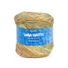 31024 Пряжа Lana Gatto Kenia, 100г - 250м, гірчичний мікс, 36% бавовна, 36% льон, 28% віскоза