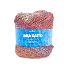31026 Пряжа Lana Gatto Kenia, 100г - 250м, фуксія мікс, 36% бавовна, 36% льон, 28% віскоза