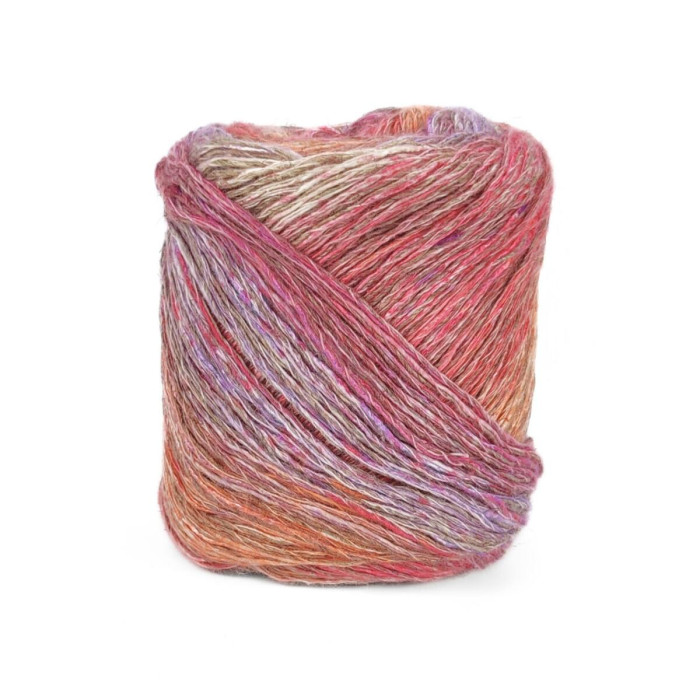 31026 Пряжа Lana Gatto Kenia, 100г - 250м, фуксія мікс, 36% бавовна, 36% льон, 28% віскоза