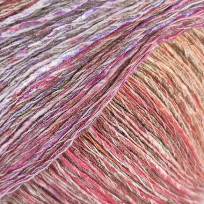 31026 Пряжа Lana Gatto Kenia, 100г - 250м, фуксія мікс, 36% бавовна, 36% льон, 28% віскоза