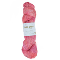 31055 Пряжа Lana Gatto Dubai, 100г - 270м, рожево-червоний мікс, 72% шовк, 28% бавовна