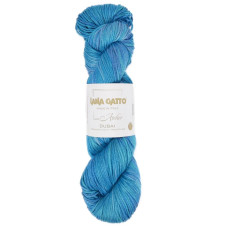 31057 Пряжа Lana Gatto Dubai, 100г - 270м, блакитний мікс, 72% шовк, 28% бавовна