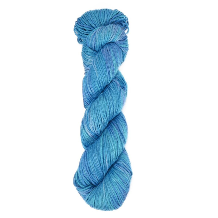 31057 Пряжа Lana Gatto Dubai, 100г - 270м, блакитний мікс, 72% шовк, 28% бавовна
