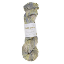 31059 Пряжа Lana Gatto Dubai, 100г - 270м, бежево-сірий мікс, 72% шовк, 28% бавовна