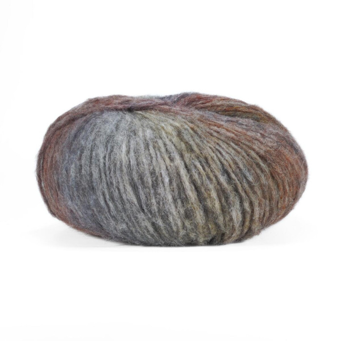 31084 Пряжа Lana Gatto Dublino, 100г - 250м, синій-коричневий-бордовий мікс, 41% альпака, 41% вовна, 18% нейлон