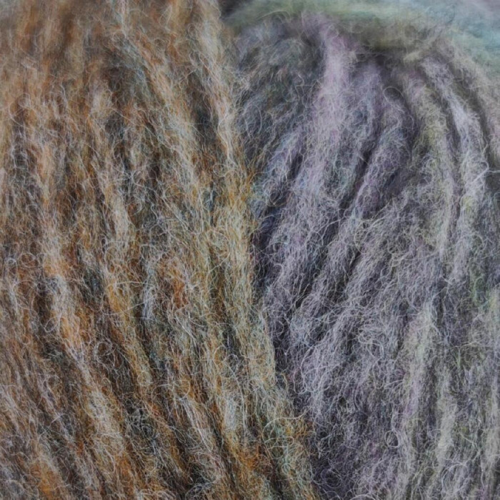 31087 Пряжа Lana Gatto Dublino, 100г - 250м, сірий-помаранчевий-фіолетовий мікс, 41% альпака, 41% вовна, 18% нейлон