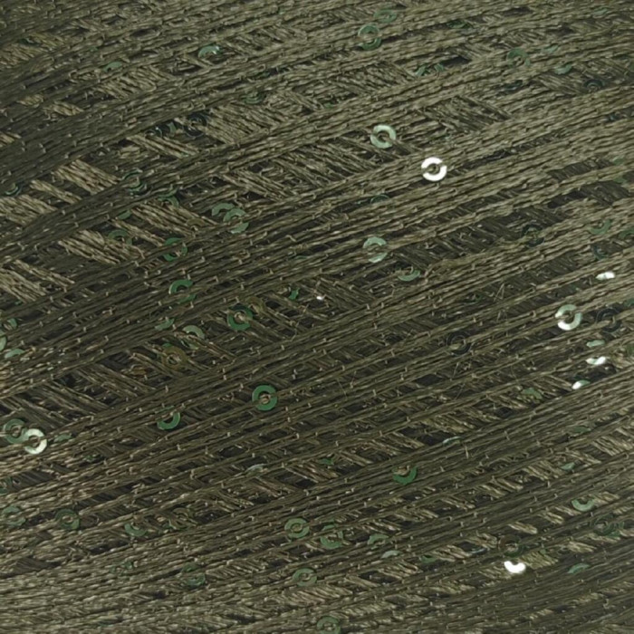 31162 Пряжа Lana Gatto Paillettes, 25г - 195м, хакі, 100% поліестер