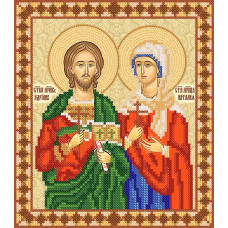 РИП-056 Св. мученики Адріан і Наталія. Марічка. Схема на тканині для вишивання бісером