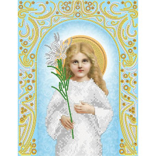 АС4-080 Ікона Божої Матері Трилетствующая (срібло). А-строчка. Схема на тканині для вишивання, бісер