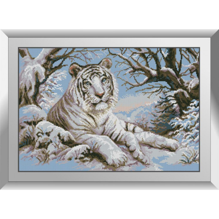 31265 Тигр в снігу. Dream Art. Набір алмазної мозаїки (квадратні, повна)