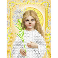 АС5-077 Ікона Божої Матері Трилетствующая (золото). А-строчка. Схема на тканині для вишивання бісеро