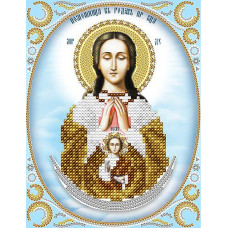 АС5-079 Ікона Божої Матері Помічниця в пологах (срібло). А-строчка. Схема на тканині для вишивання бі