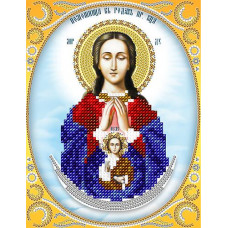 АС5-080 Ікона Божої Матері Помічниця в пологах (золото). А-строчка. Схема на тканині для вишивання біс