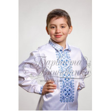 СД007кБ34нн Сорочка дитяча (для хлопчика), атлас-коттон, білий, 4-7 років. Барвиста вишиванка. Заготовка для вишивки бісером