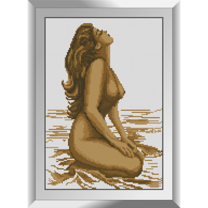 31659 Дівчина на пляжі. Dream Art. Набір алмазної мозаїки (квадратні, повна)