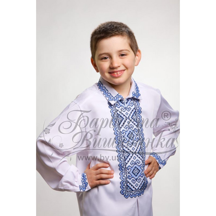 СД002дБ40нн Сорочка дитяча (для хлопчика), домоткане полотно, біле, 8-12 років. Барвиста вишиванка. Заготовка для вишивки бісером