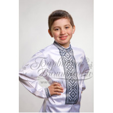 СД006дБ40нн Сорочка дитяча (для хлопчика), домоткане полотно, біле, 8-12 років. Барвиста вишиванка. Заготовка для вишивки бісером