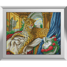 31685 Королівський леопард. Dream Art. Набір алмазної мозаїки (квадратні, повна)
