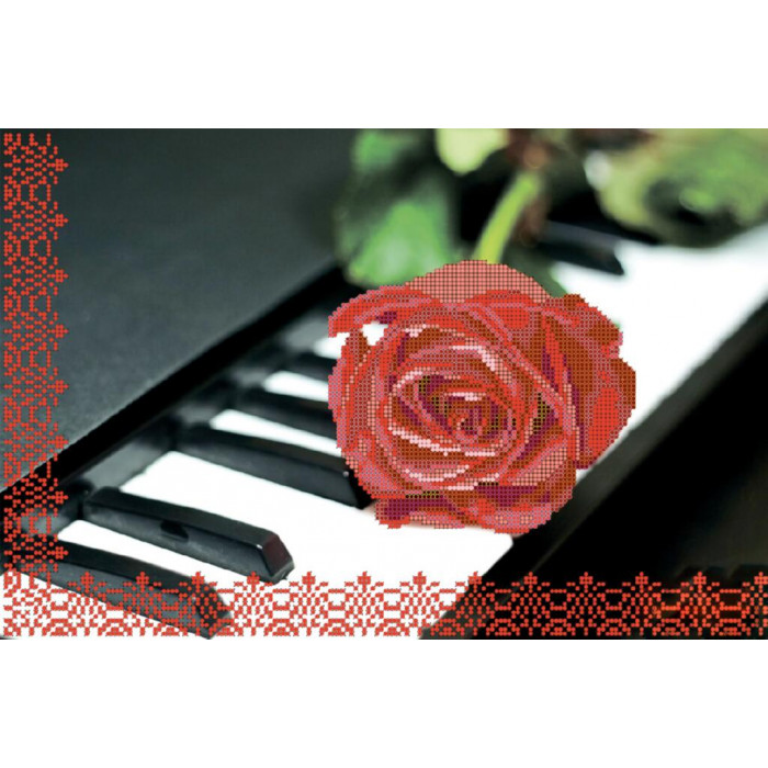 ТА-005 Піаніно і троянда. Тела Артіс. Схема для вишивання бісером