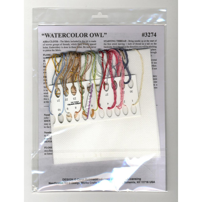 3274 Design Works Набір для вишивки рахунковим хрестиком - Сова 25,4x25,4 см, Aida14