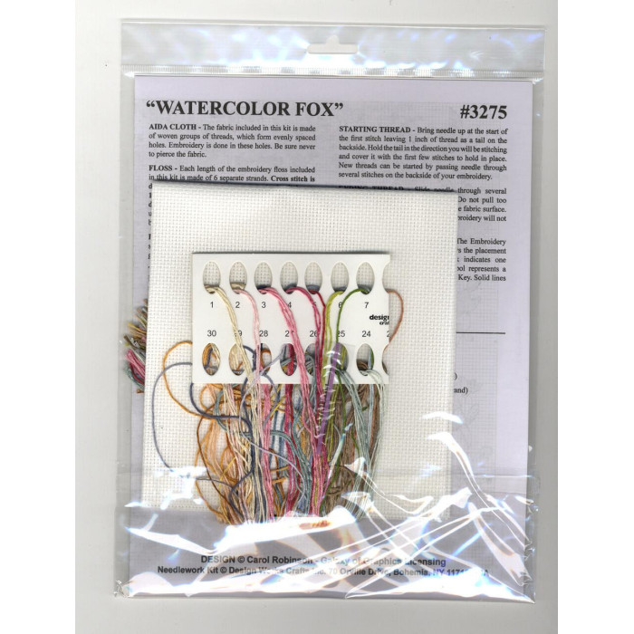 3275 Design Works Набір для вишивки рахунковим хрестиком - Лисиця  25,4x25,4 см, Aida14