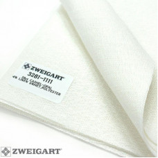 3281/1111 Канва Cashel 28 Zweigart, білий з перламутровим люрексом, ширина - 140 см, 100% льон