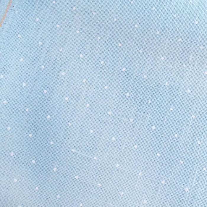 3281/5469 Канва Cashel Linen Mini Dots 28 Zweigart, блакитна в білий горох, ширина - 140 см, 100% льон