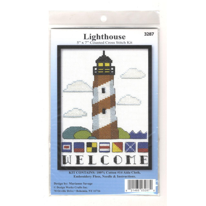 3287 Design Works Набір для вишивки рахунковим хрестиком - Маяк  12,7x17,8 см, Aida14