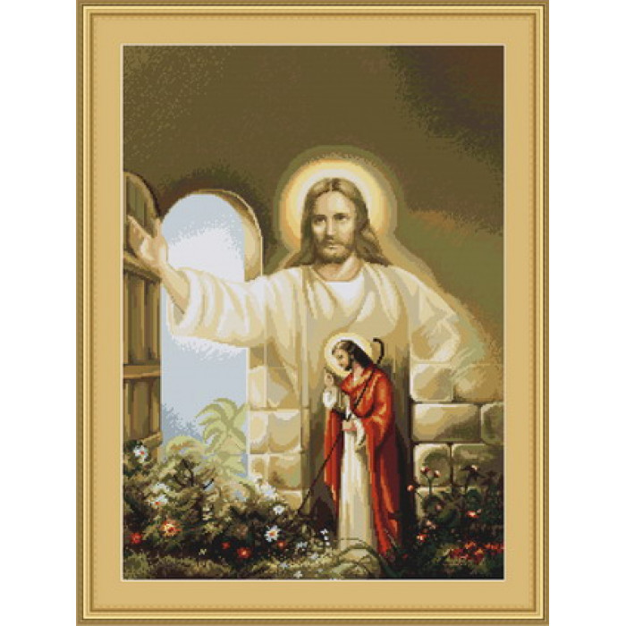 B411 Ісус стучащийся у двері. Luca-S. Набір для вишивання нитками(Знятий з виробництва)