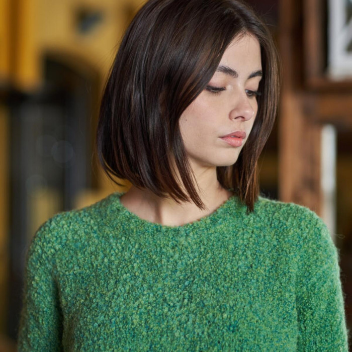 33 Пряжа Laines du Nord Teddy B, 50г - 120м, салатовий, 75% альпака, 10% вовна, 15% поліамід