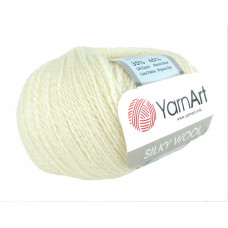 330 Пряжа Silky Wool 25гр - 190м (Молочний) YarnArt