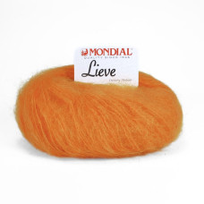 333 Пряжа Mondial Lieve, 50г - 140м, помаранчевий, 90% кід мохер, 10% мікрофібра PА