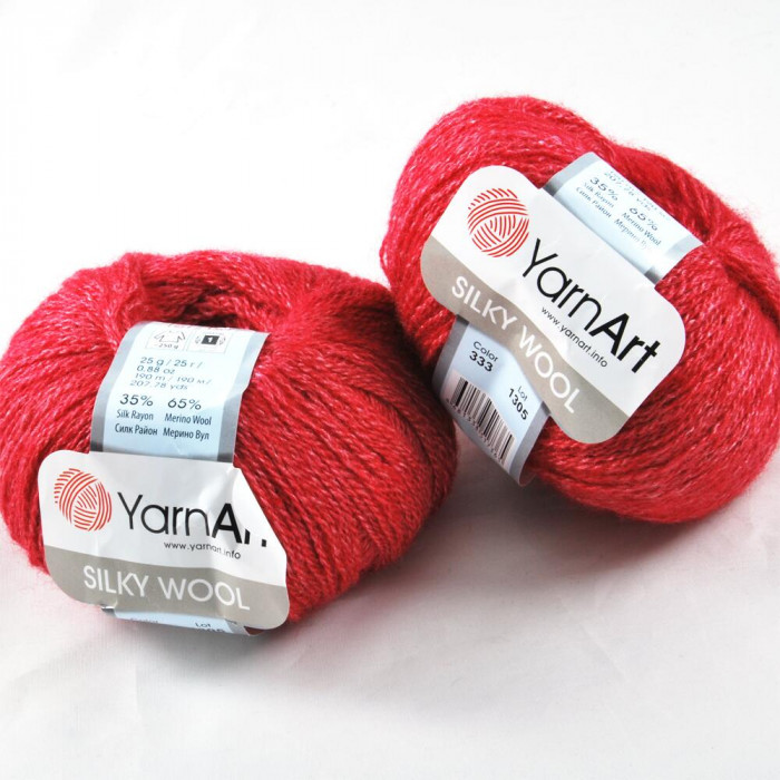 333 Пряжа Silky Wool 25гр - 190м (Ягідний) YarnArt